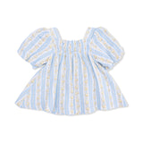 Odalys Floral Stripe - Puff Sleeve Dress with Bloomer