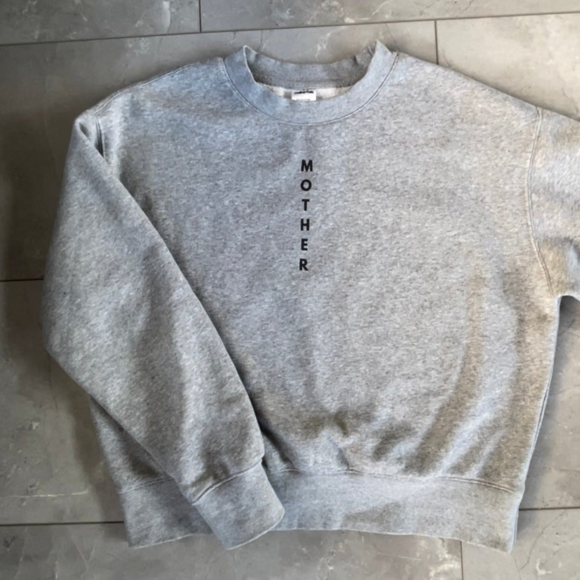 Mother Printed Crew Neck Sweatshirt- Heather Gray - HoneyBug 