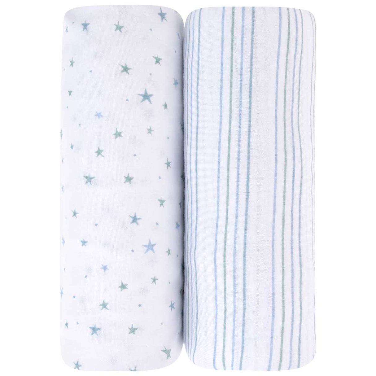Crib Sheet Set - Dusty Blue Stars - HoneyBug 