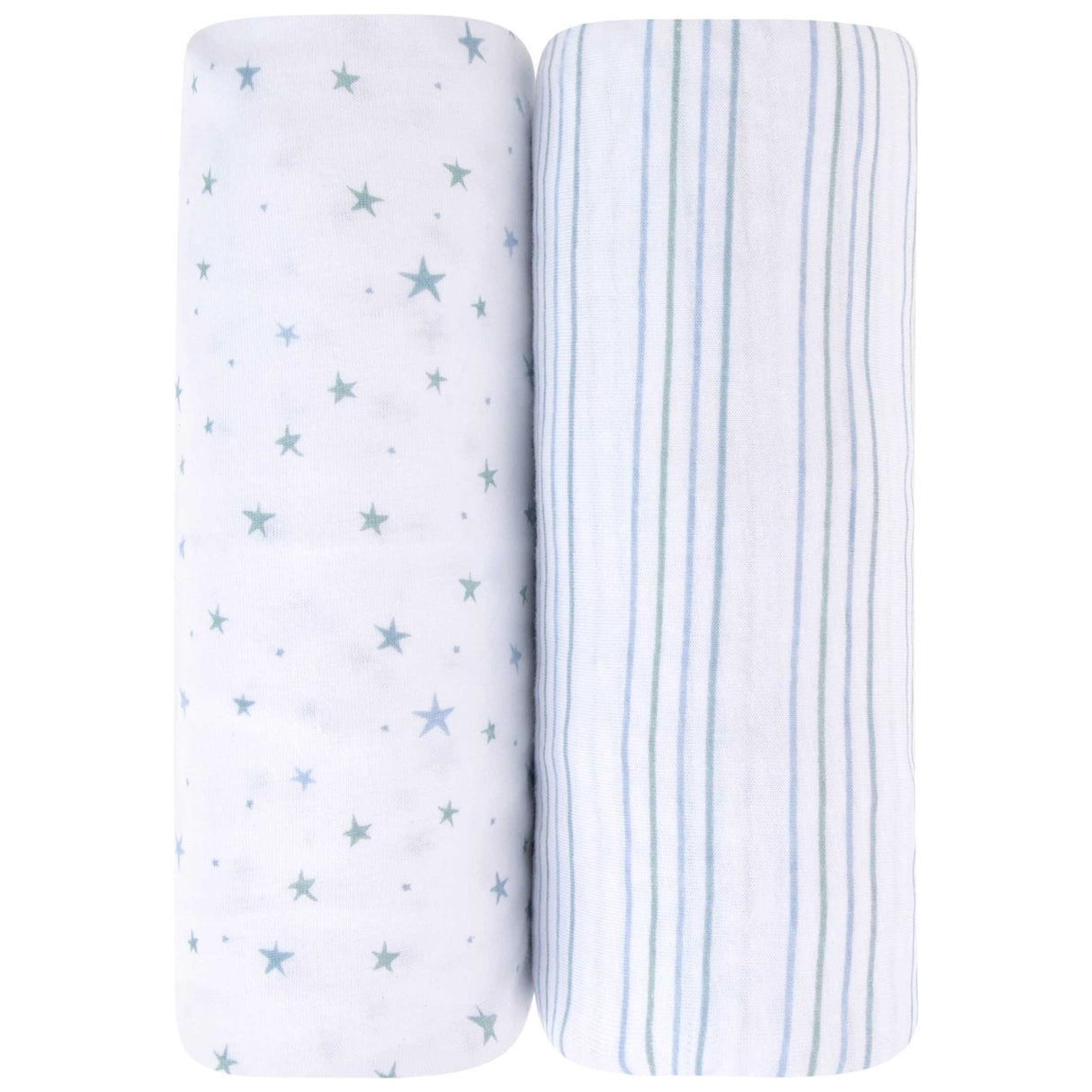 Pack N Play I Portable Crib Sheet Set - Dusty Blue Stars - HoneyBug 