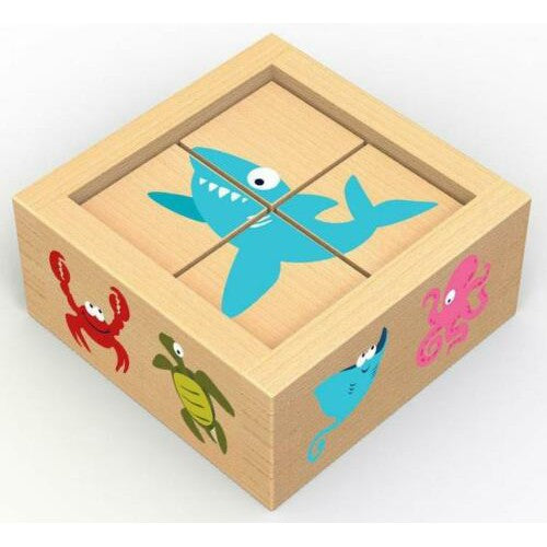 Buddy Blocks Beginner Block Puzzle Set - Sealife Characters - HoneyBug 