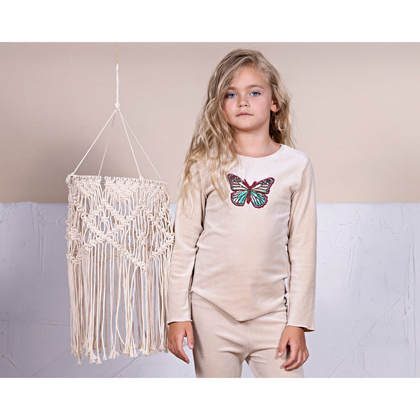 Butterfly Footie, Sand - HoneyBug 