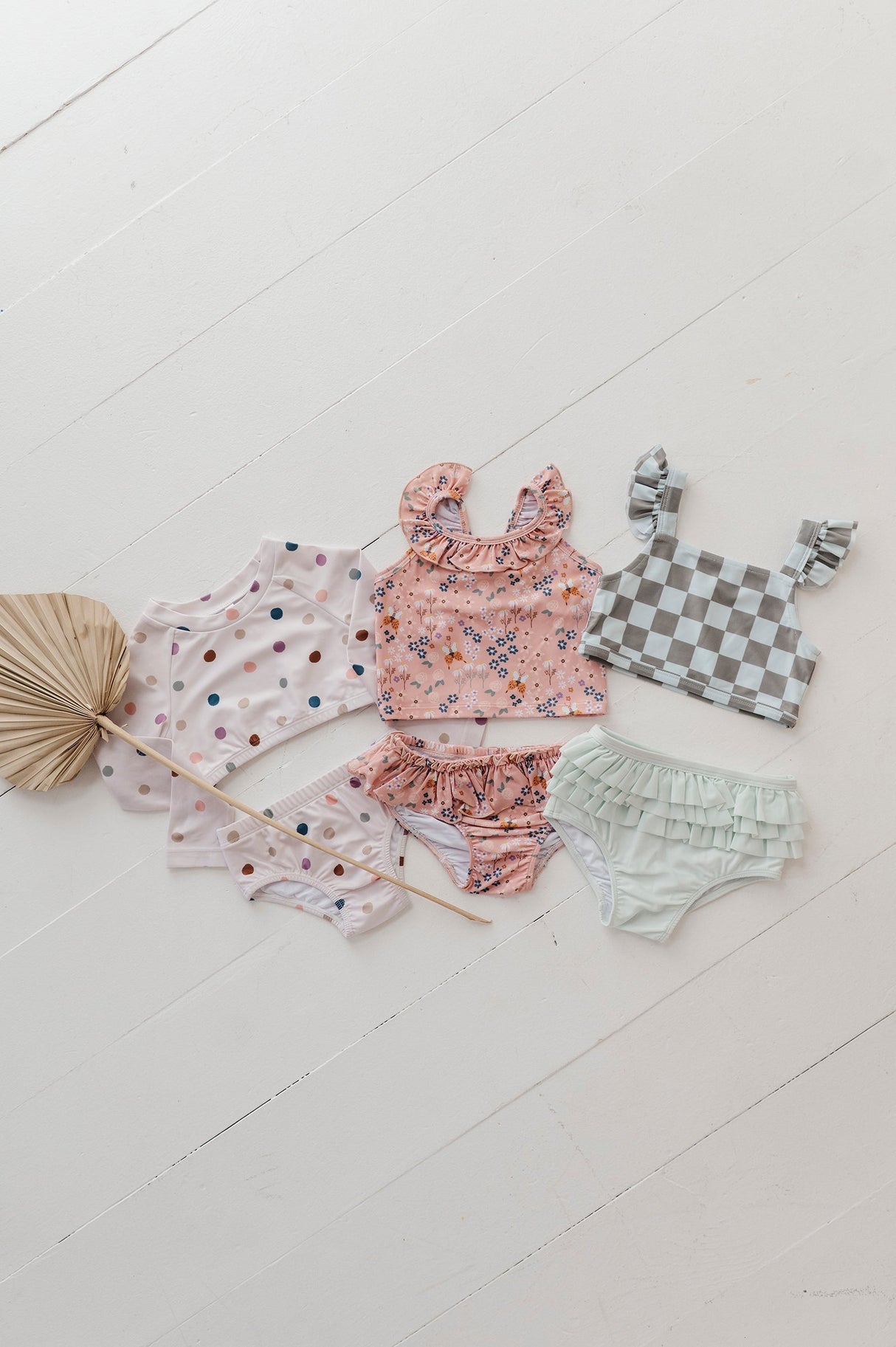 Girl's Two-Piece Crop Swimsuit - HoneyBug 