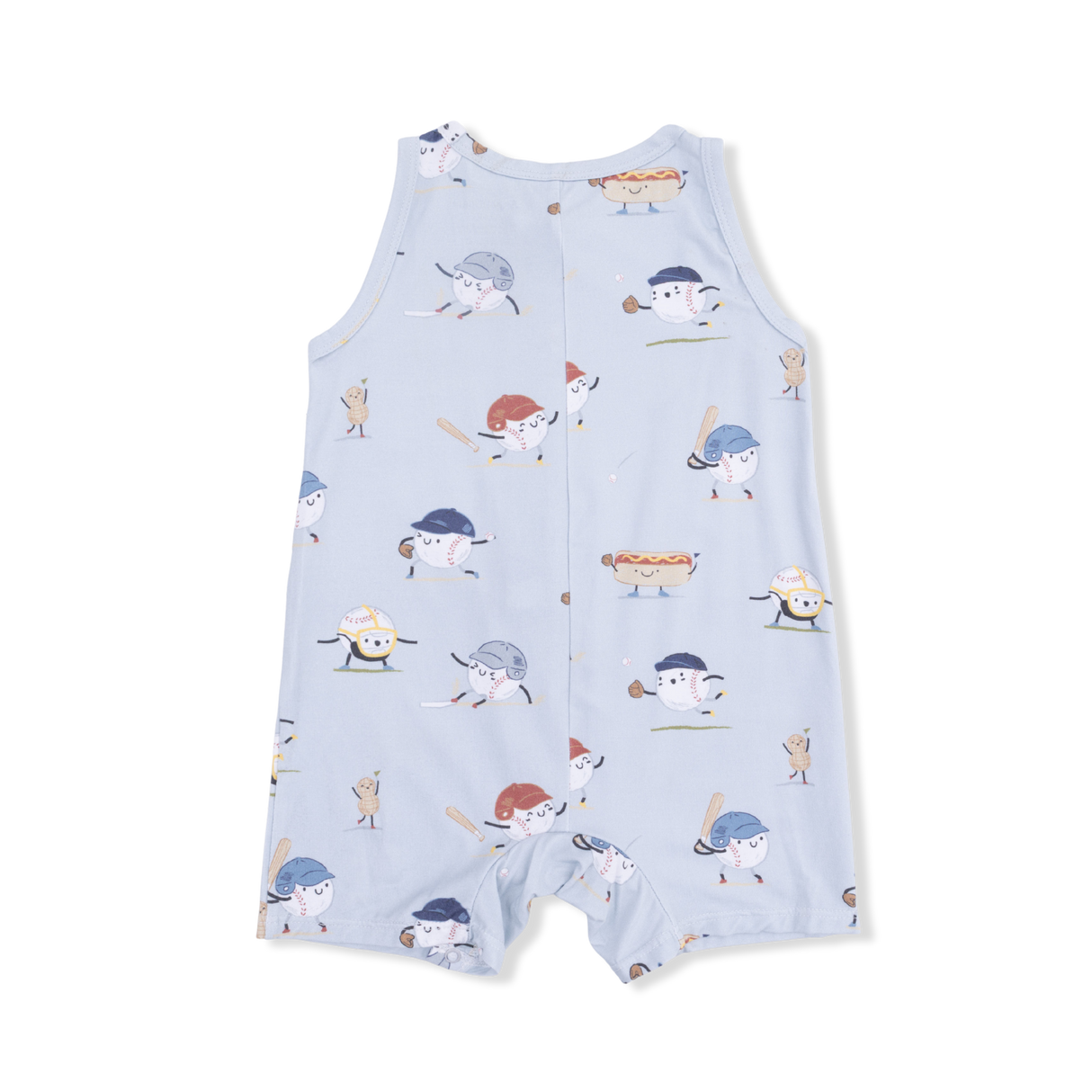 Baseballs Playing Baseball - Sleeveless Shortie Romper