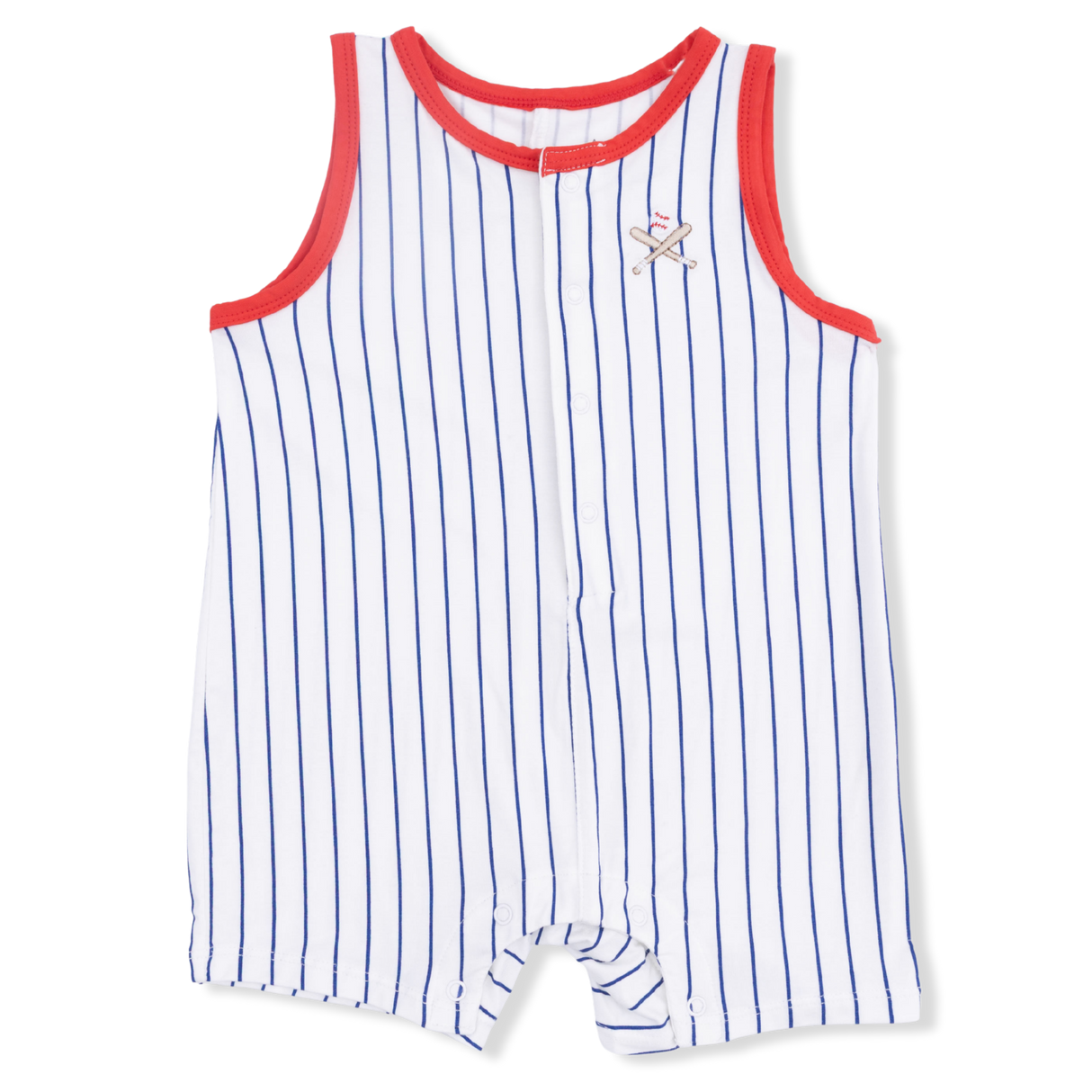 Baseball Stripe - Sleeveless Shortie Romper