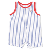 Baseball Stripe - Sleeveless Shortie Romper