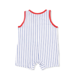 Baseball Stripe - Sleeveless Shortie Romper