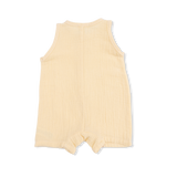 Solid Muslin Italian Straw - Sleeveless Shortie Romper