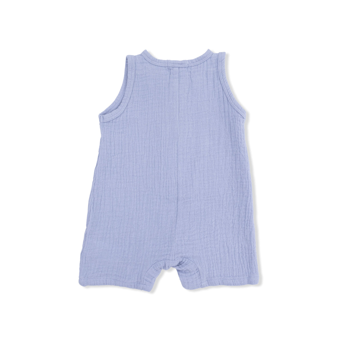 Solid Muslin Blue Blizzard - Sleeveless Shortie Romper