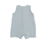 Solid Muslin Jadeite - Sleeveless Shortie Romper