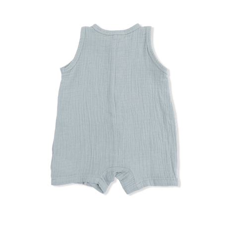 Solid Muslin Jadeite - Sleeveless Shortie Romper
