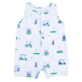 Vintage Golf Carts Blue - Sleeveless Shortie Romper