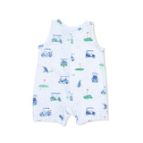 Vintage Golf Carts Blue - Sleeveless Shortie Romper