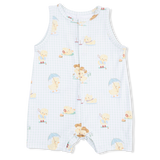 Vintage Spring Ducklings Green - Sleeveless Shortie Romper