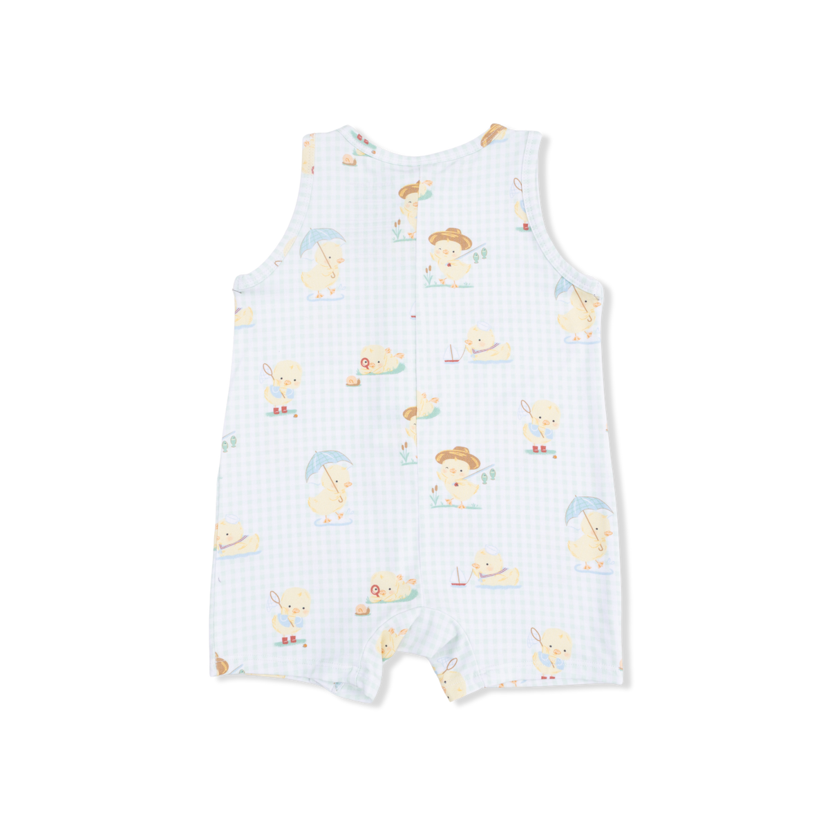 Vintage Spring Ducklings Green - Sleeveless Shortie Romper