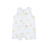 Vintage Spring Ducklings Green - Sleeveless Shortie Romper