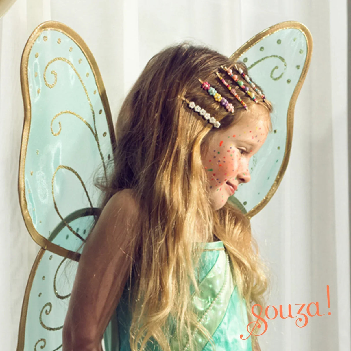 Camille - Dress and Wings Set (Green) - Role-Play for Children (2 sizes)