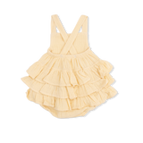 Solid Muslin Italian Straw - Ruffle Sunsuit