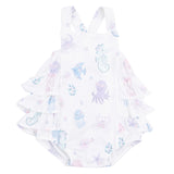 Floral Sea Creatures - Ruffle Sunsuit