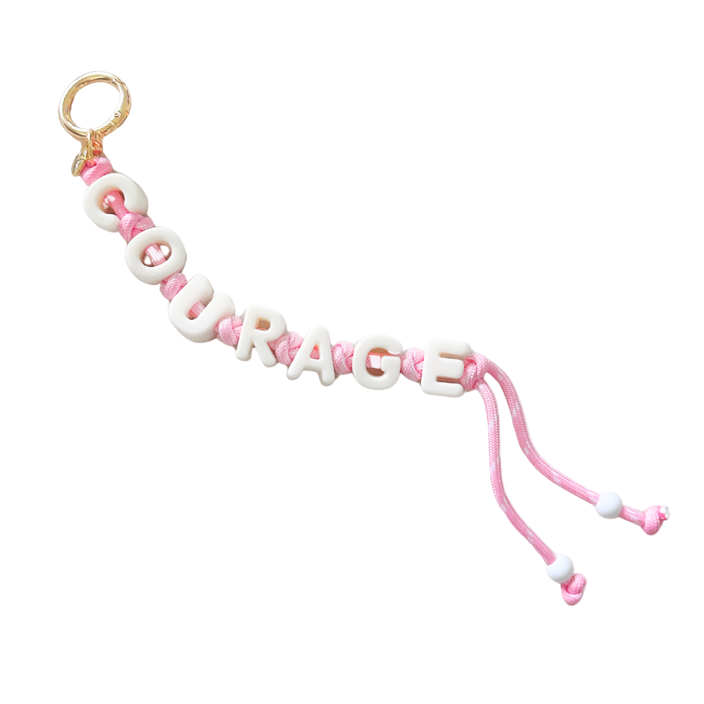 COURAGE ♡ bag charm for Breast Cancer Awareness