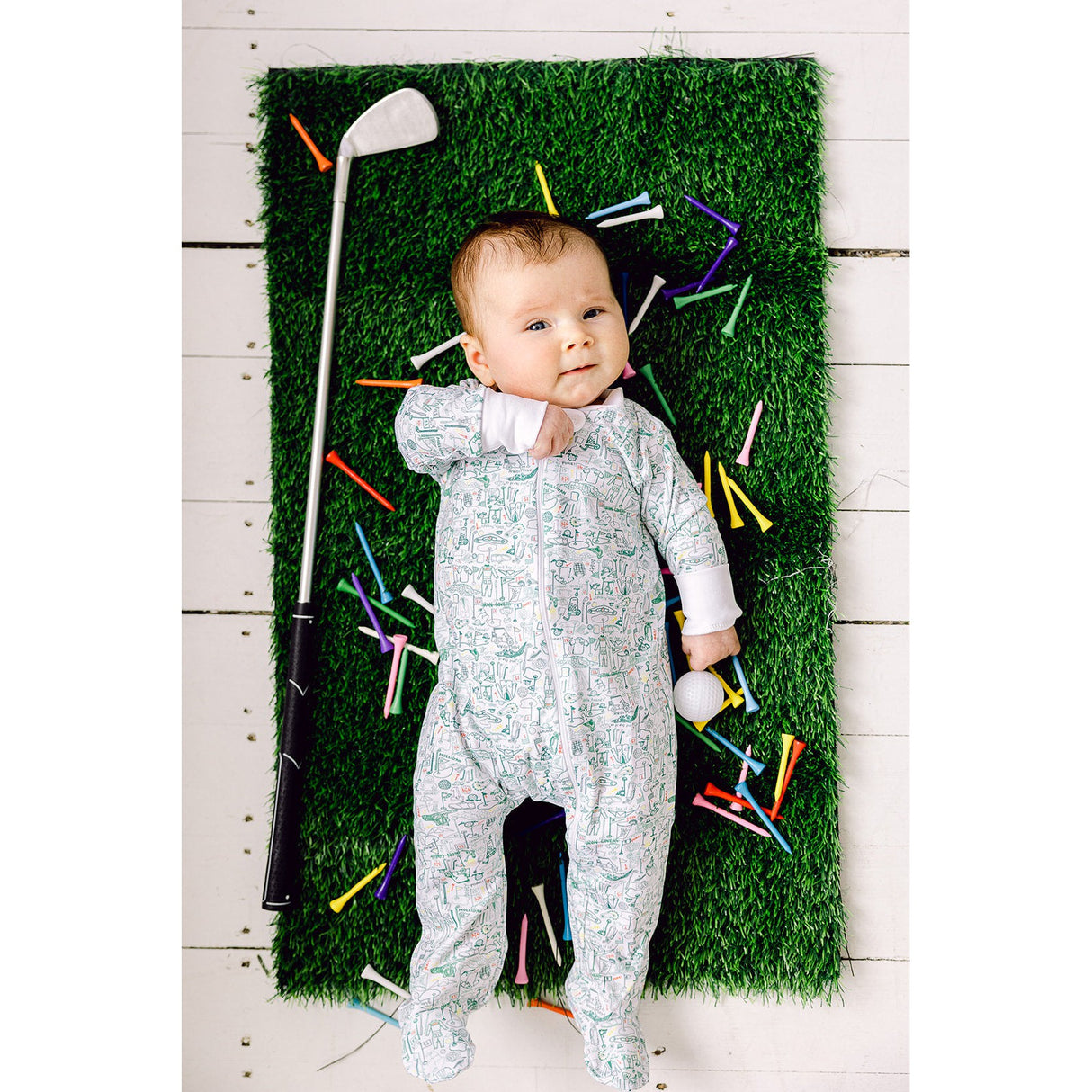 Golf Zip Baby Onesie - HoneyBug 