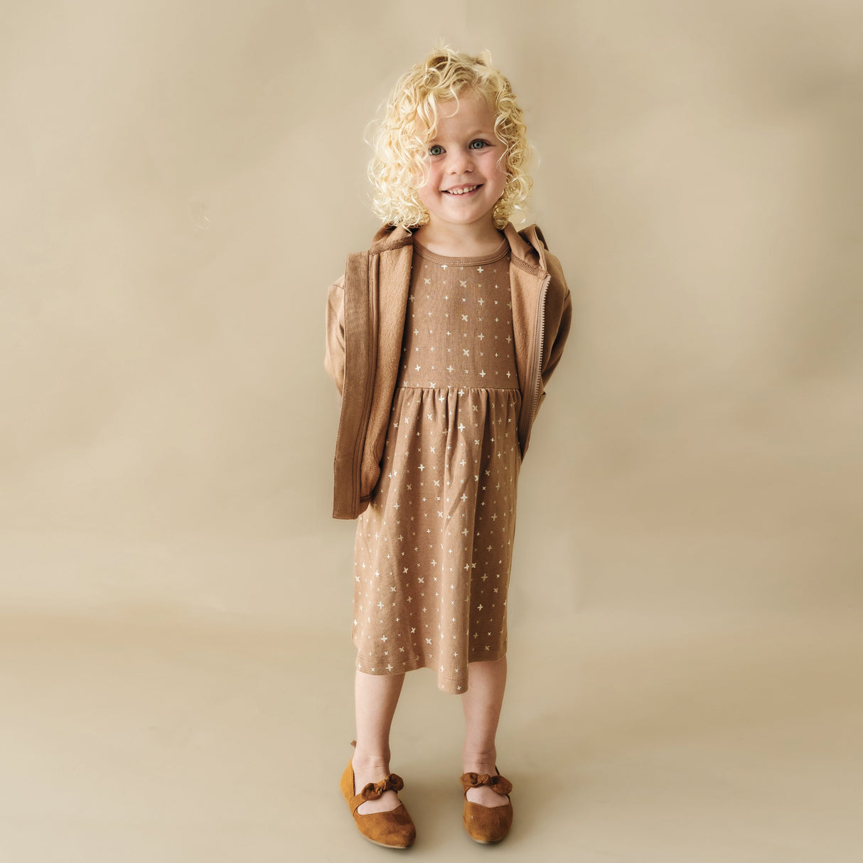 Organic Baby Toddler Hooded Jacket - Cocoa - HoneyBug 