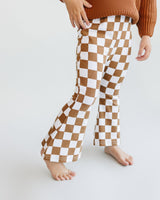 Checkered Flare Pants | Copper - HoneyBug 