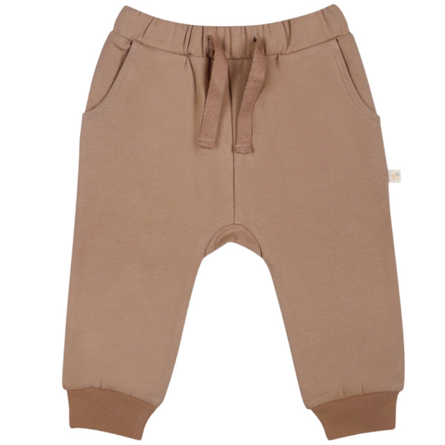 Organic Fleece Jogger Pants - Taupe - HoneyBug 