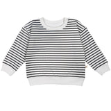 Organic Fleece Sweatshirt - Black Stripes - HoneyBug 