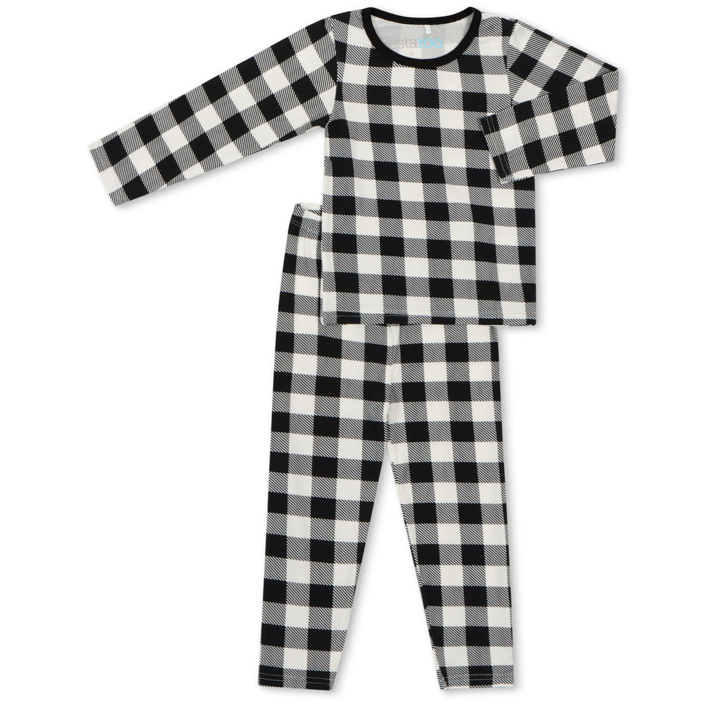 Black & White Plaid Pajama - HoneyBug 