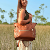 The Lillian Diaper Bag - Cognac