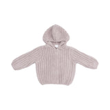 Chenille - Stone Hooded Jacket with Striped Texture