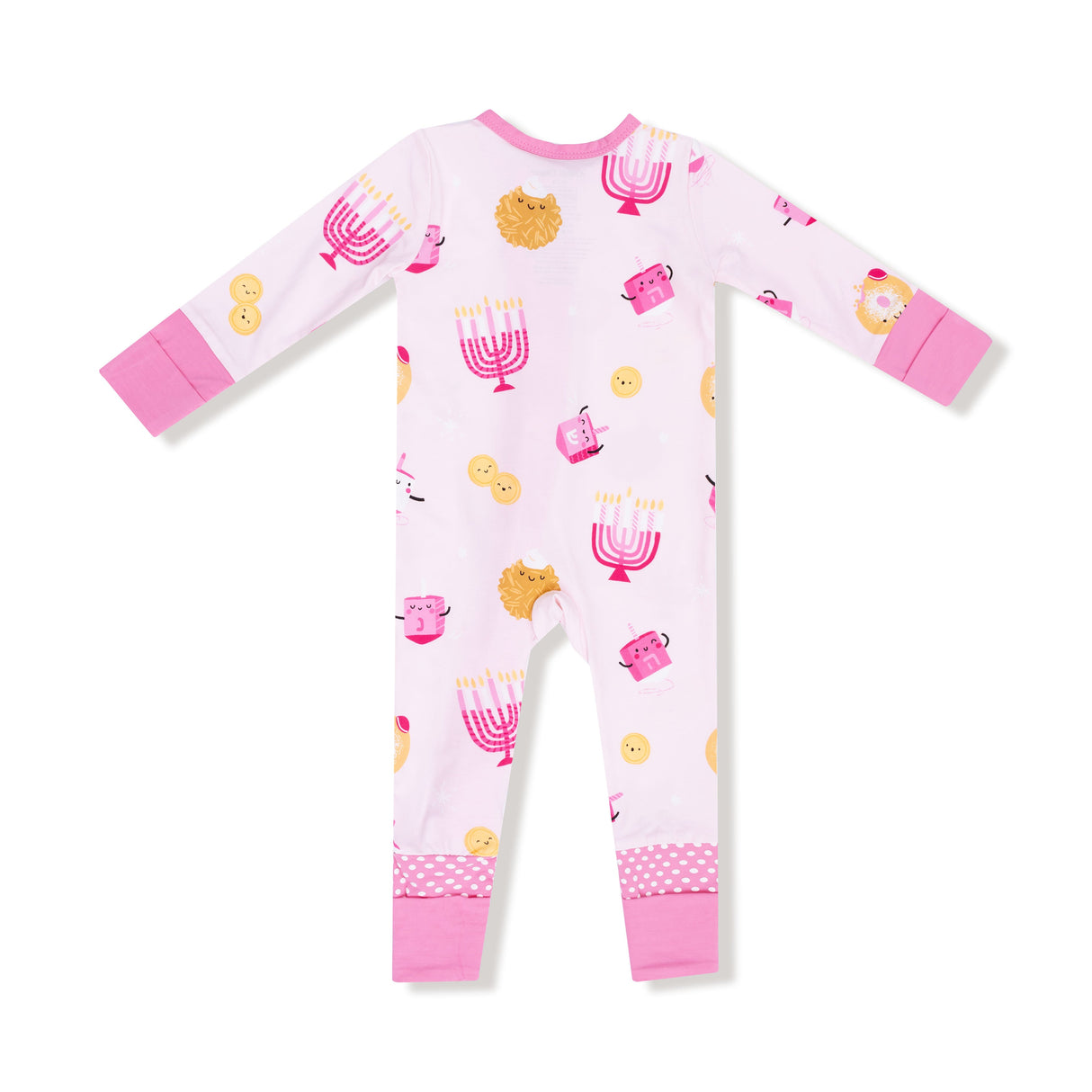 Convertible Romper - Hanukkah - Pink - HoneyBug 