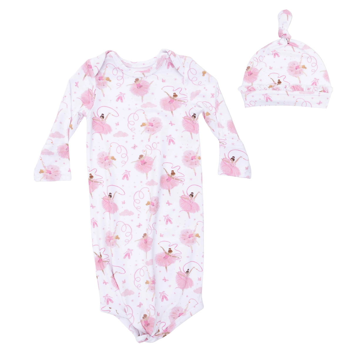 Ribbon Ballerinas - Knotted Gown and Ruffle Hat