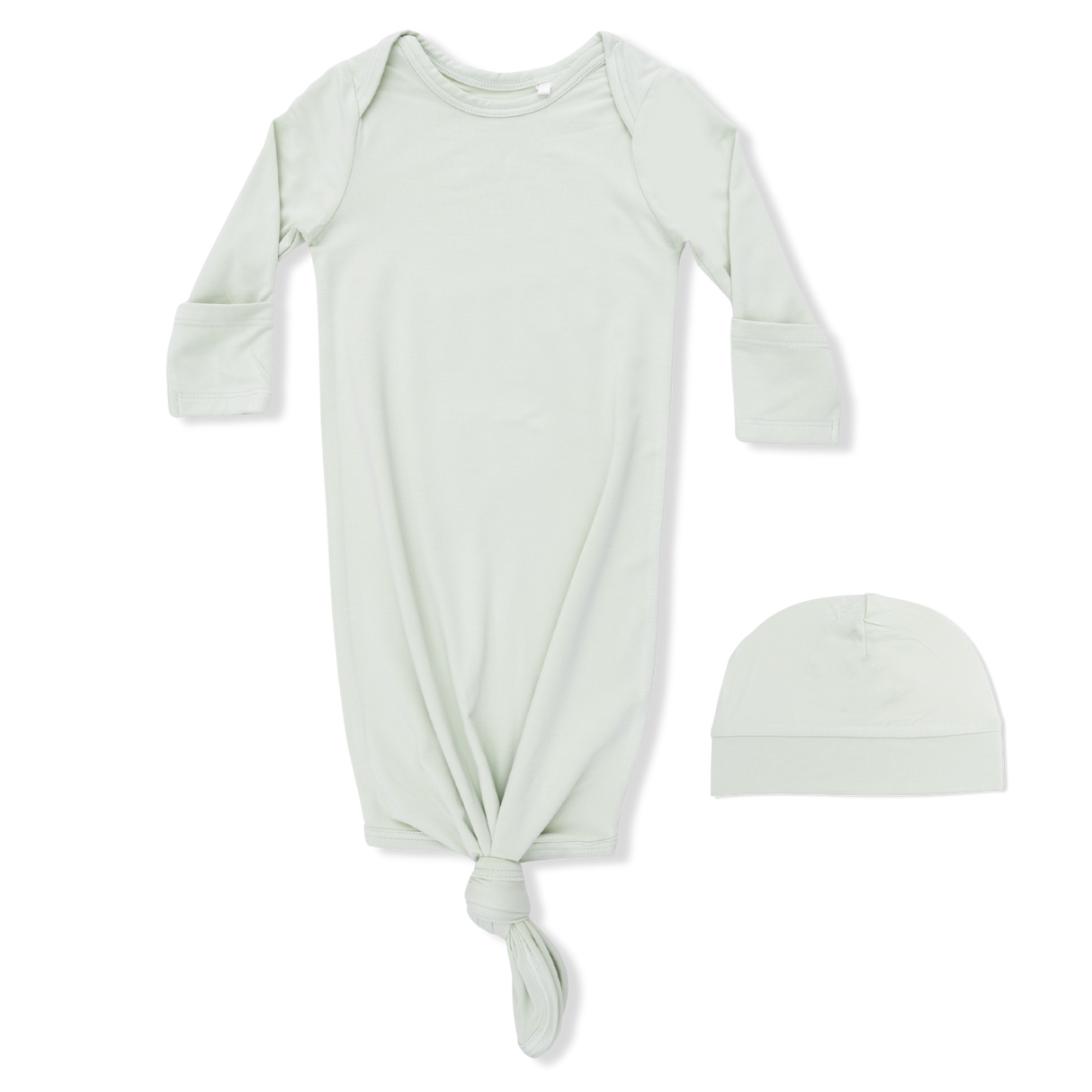 Solid Bok Choy - Knotted Gown and Beanie Hat