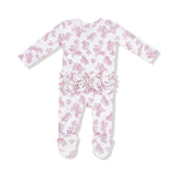 2 Way Ruffle Zipper Footie - Countryside Coreopsis - HoneyBug 