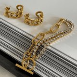 Braxton Chain Hoop Earring - HoneyBug 