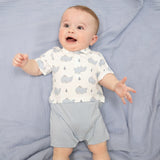 Bubbly Sailor Whales Blue - Short Playsuit