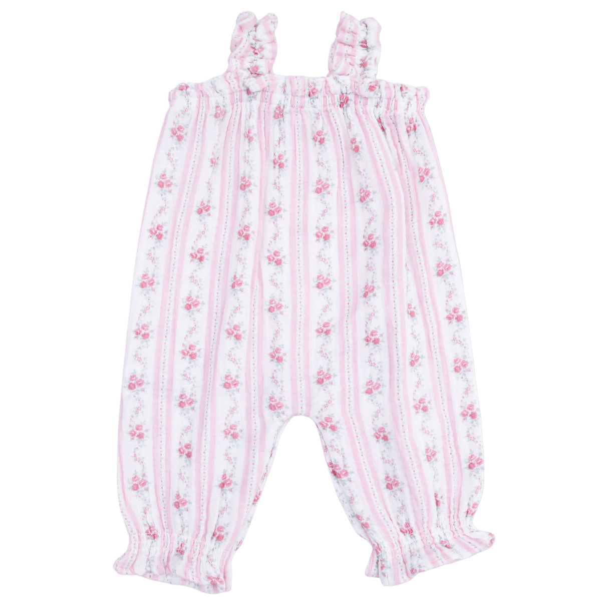 Winding Roses Stripe - Ruffly Strap Overall