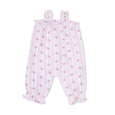 Winding Roses Stripe - Ruffly Strap Overall