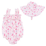 Sweet Bow Cherries - Ruffly Strap Bubble & Sun Hat