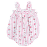 Winding Roses Stripe - Ruffly Strap Bubble