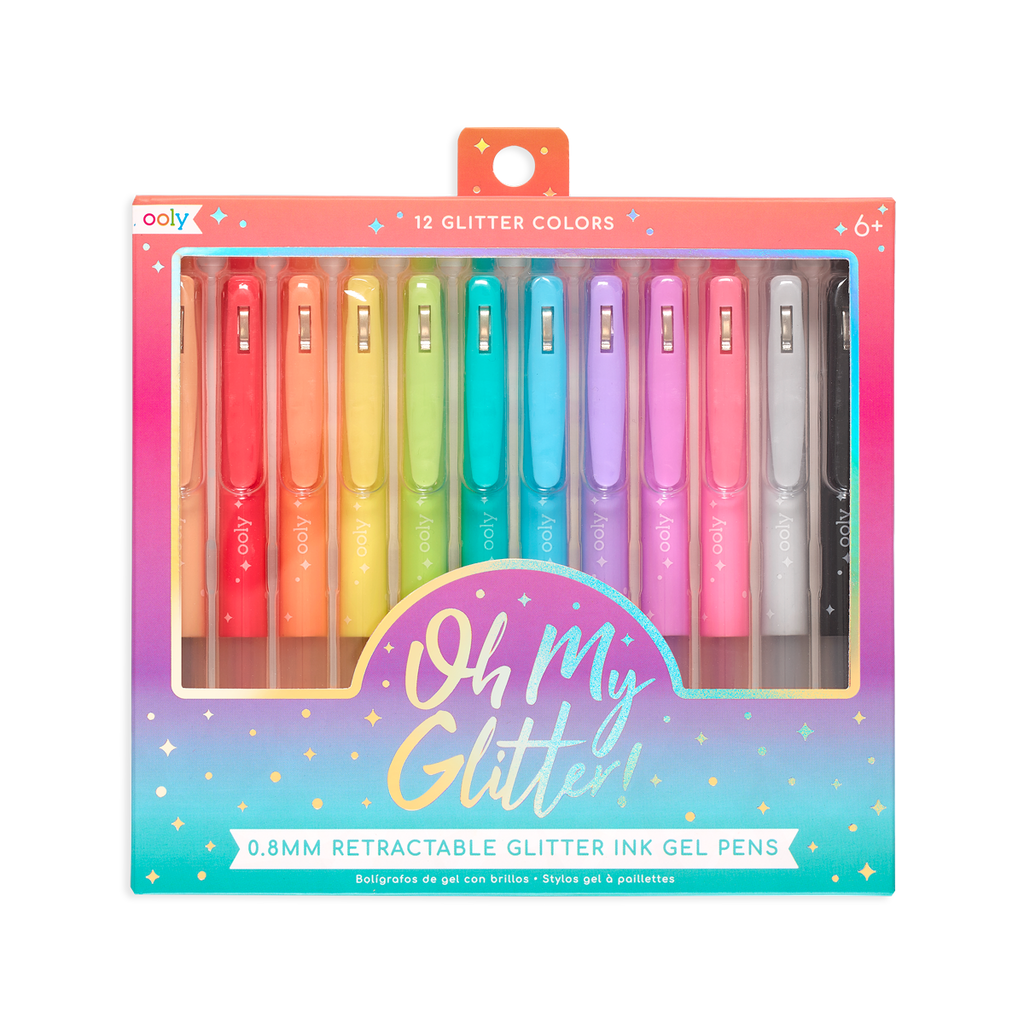 Oh My Glitter! Retractable Gel Pens - Set of 12 by OOLY - HoneyBug 