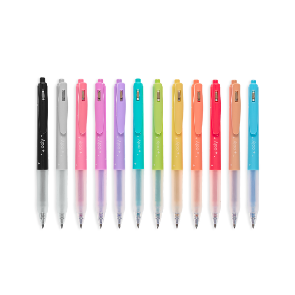 Oh My Glitter! Retractable Gel Pens - Set of 12 by OOLY - HoneyBug 