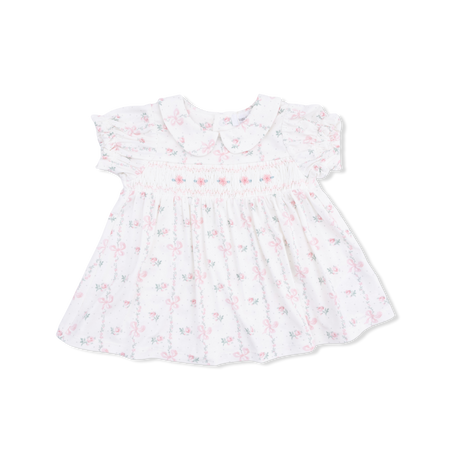 Dainty Buds and Bows - Smocked Dress Set and Headband