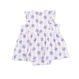 Stripe Dot Roses - Ruffle Bodysuit Dress