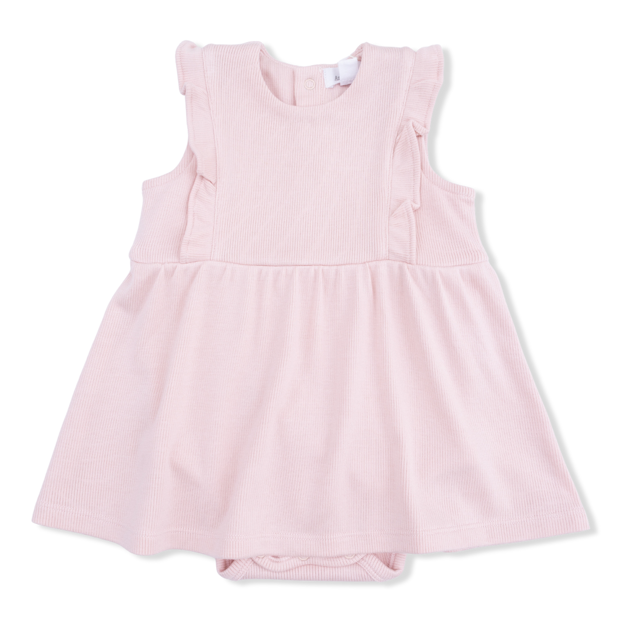 Solid Veiled Pink - Ruffle Bodysuit Dress
