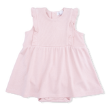 Solid Veiled Pink - Ruffle Bodysuit Dress