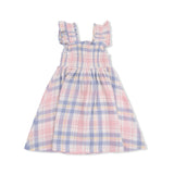 Dusty Plaid - Smocked Sundress with Bloomer