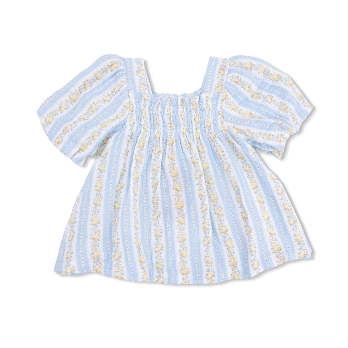 Odalys Floral Stripe - Puff Sleeve Baby Doll Dress and Bloomer